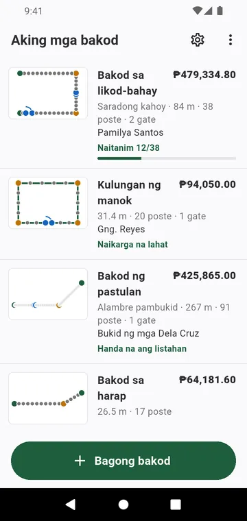 Aking mga bakod: bawat bakod kasama ang guhit at kabuuan nito