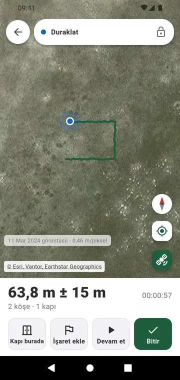 Çit hattını GPS ile yürümek, yol boyunca kapılar