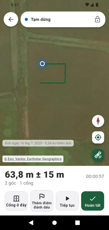 Đi dọc tuyến hàng rào bằng GPS, đặt cổng trên đường đi